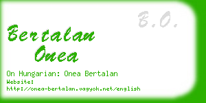 bertalan onea business card